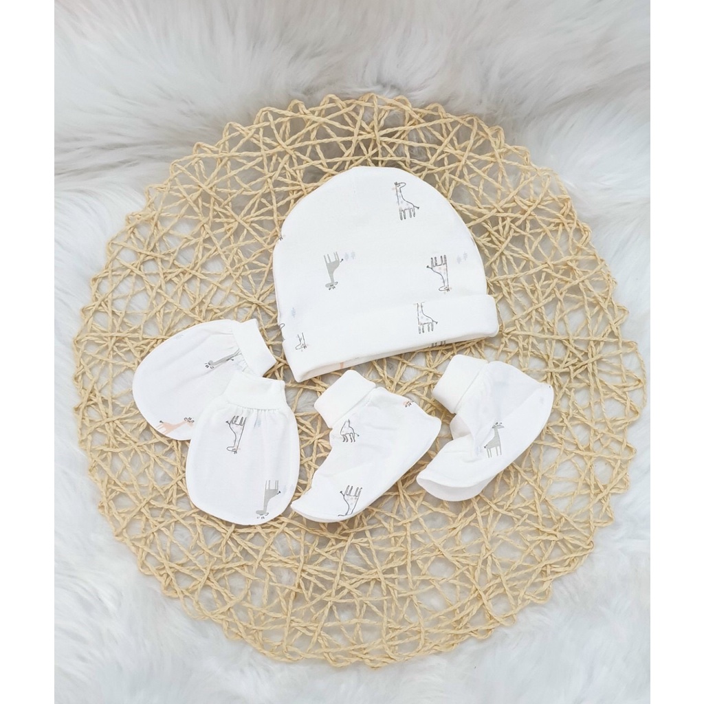 Mũ sơ sinh hiệu Cún Con,Nón cho bé cotton 100% màu trắng