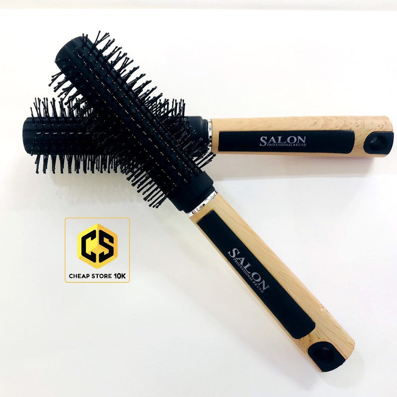 Lược tròn cán gỗ salon chải tóc, tạo kiểu tóc, sấy tóc, cheapstore10k, cheapstore, lược chải tóc