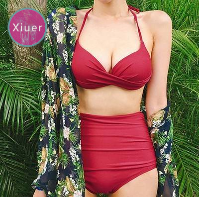 Korean style swimwear, sexy high-waist bikini, high-quality fabrics, beachwear