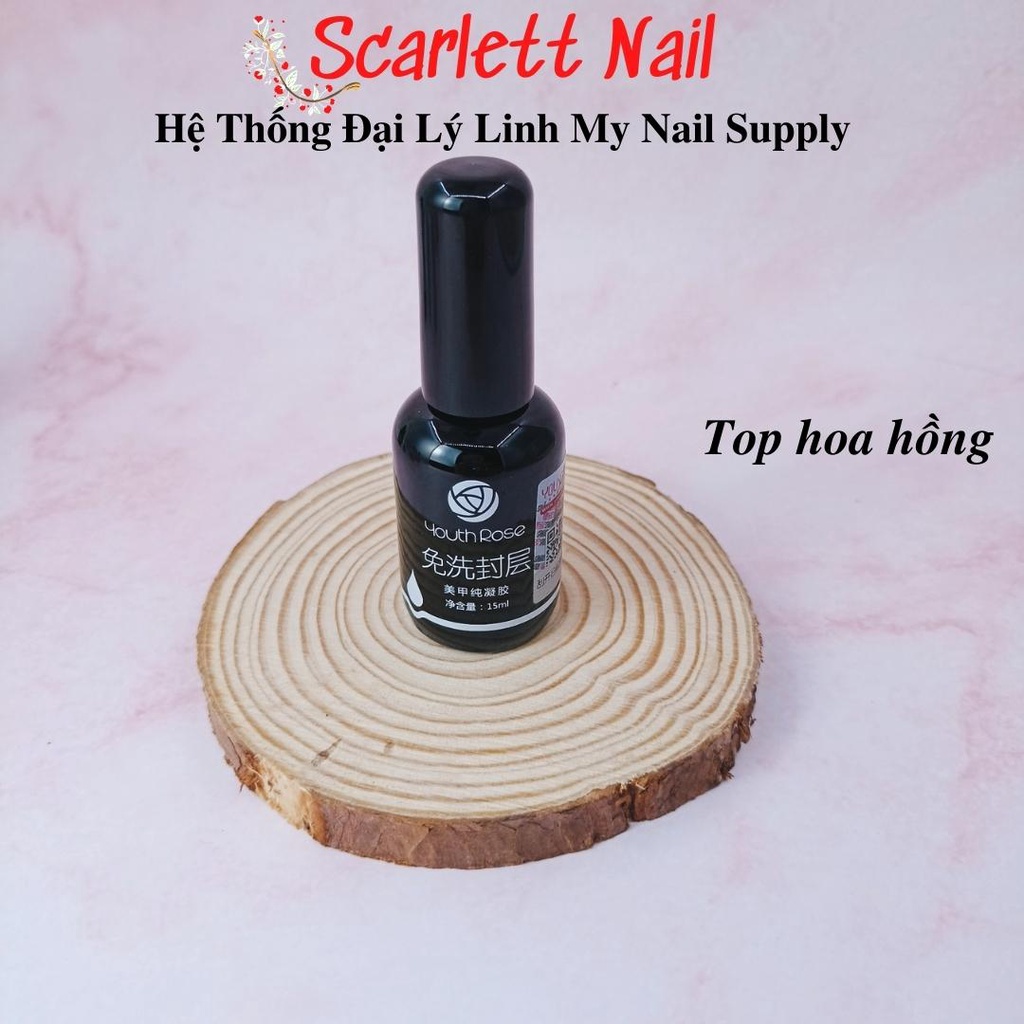 Sơn Top Base Hoa Hồng Cứng Móng Youth Rose - chuyên dụng cho dân làm móng