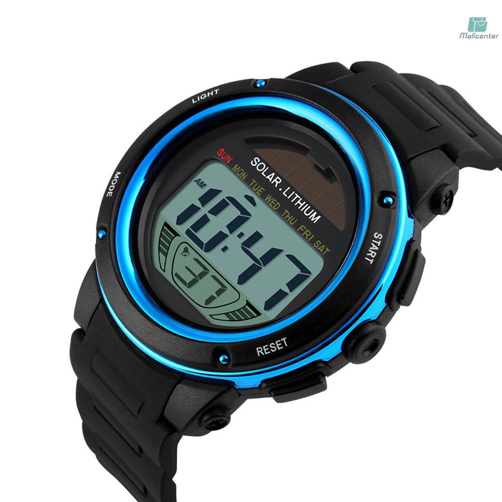 Đồng hồ đeo tay kỹ thuật số thương hiệu SKMEI chạy bằng năng lượng mặt trời chống thấm nước 5ATM đa năng cho nam nữ