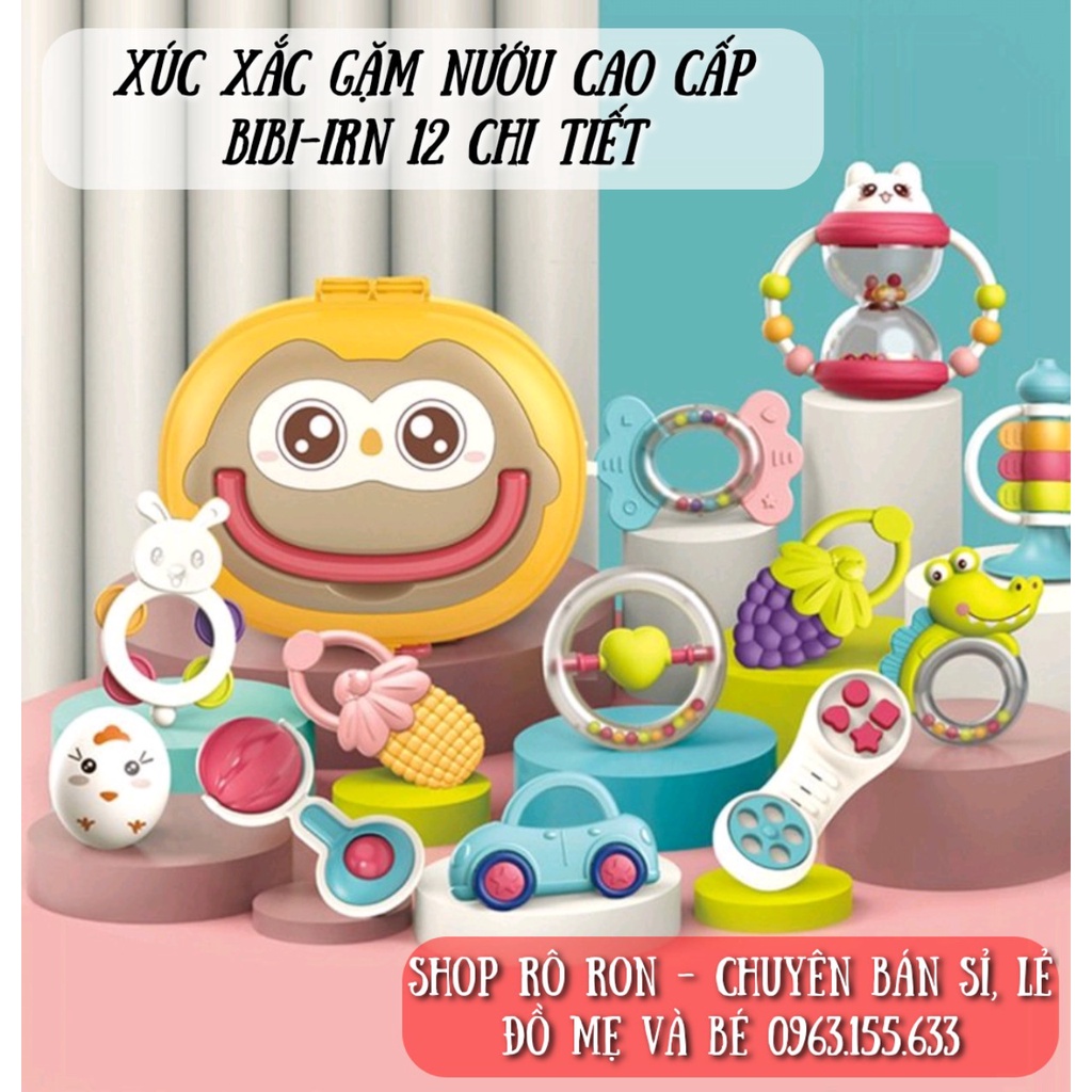 Bộ xúc xắc gặm nướu BIBI-IRN - Đồ chơi gặm nướu cao cấp 12 chi tiết cho bé - Shoproron