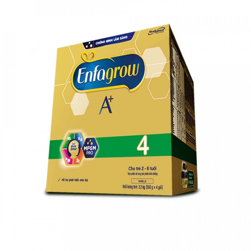 Sữa bột enfagrow 4 hộp giấy 2,2kg vị không đổi/ vị nhạt dễ uống