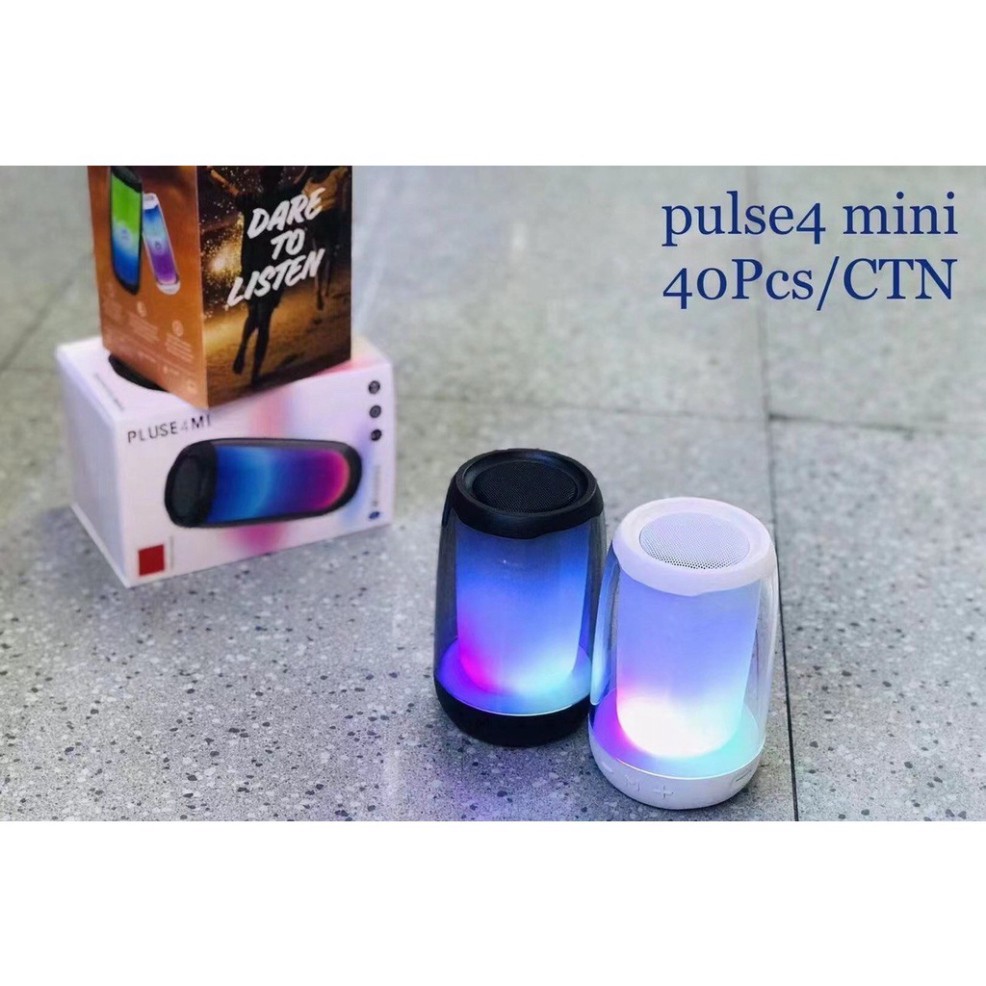 Loa Bluetooth Pulse 4, Loa Bluetooth Mini Có Đèn Led Theo Âm Nhạc, Âm Thanh Sống Động, Pin Cực Khoẻ Thiết Kế Mới