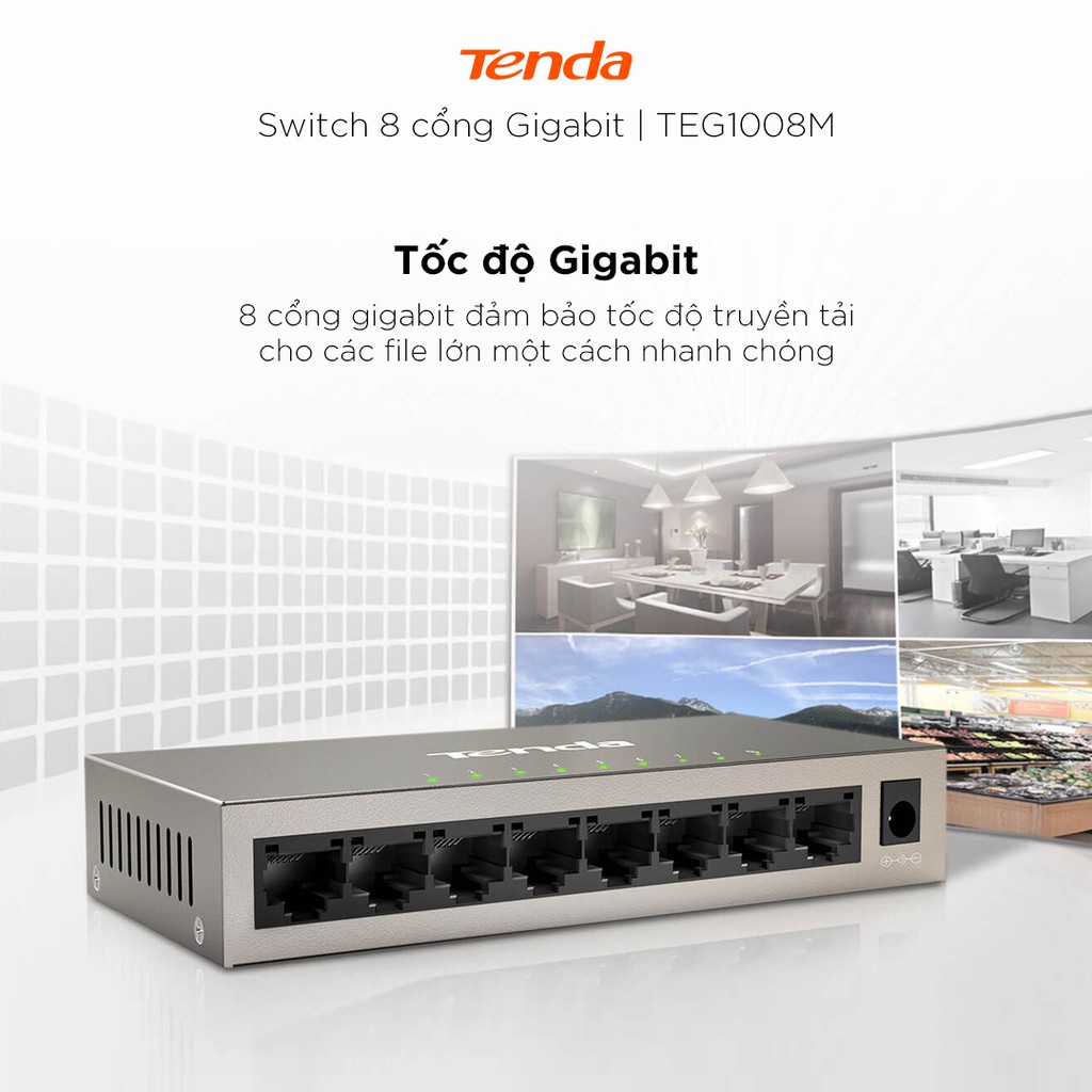 Bộ chia mạng Switch để bàn Tenda TEG1008M 8 cổng Gigabit Ethernet 10/100/1000Mbps