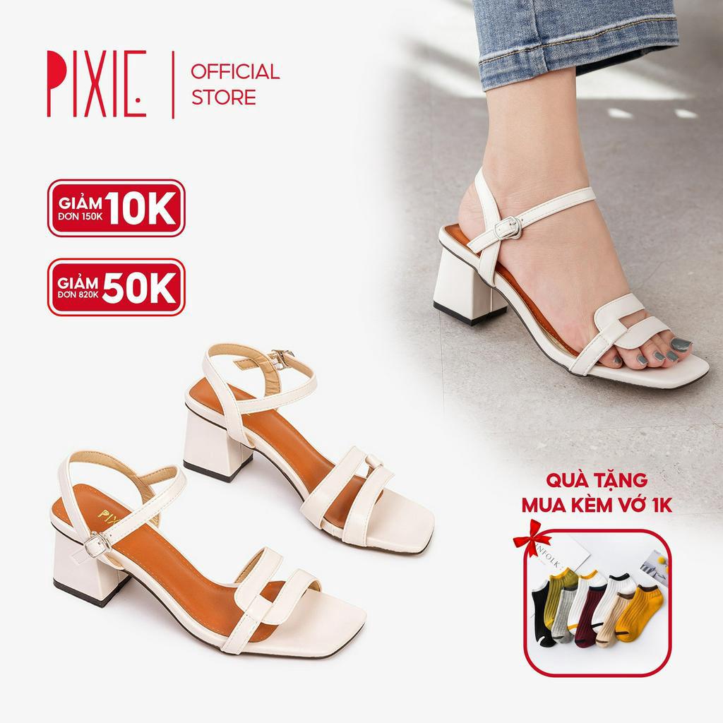 Giày Sandal Nữ Cao Gót 5cm Quai Mảnh Pixie X891