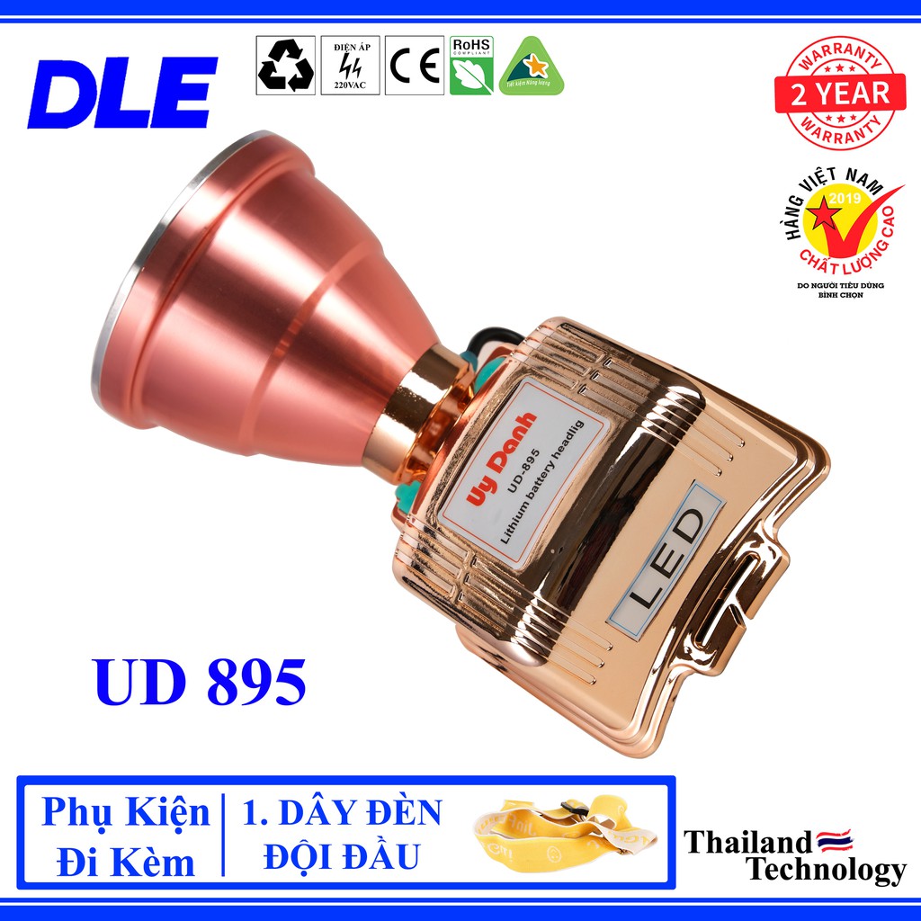 [HÀNG THÁI] ĐÈN PIN ĐỘI ĐẦU UD - 895 - 4 CỤC PIN - LẶN BIỂN 10M - NHẬP KHẨU THÁI LAN - ÁNH SÁNG TRẮNG