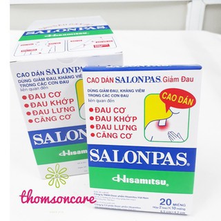Hộp Salonpas Gel, giảm đau khớp, đau cơ, đau vai, bầm tím, tuýp 15,30g, túi