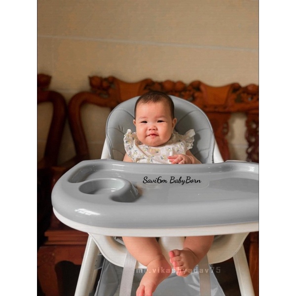 Chính Hãng Công Ty - Ghế Ăn Dặm Umoo/ Sasa đa năng có bánh xe full phụ kiện, điều chỉnh 3 nấc cho bé từ 5-6 tháng