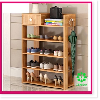 Kệ giầy gỗ đa năng 5 tầng cao cấp, giá để giày dép đa năng