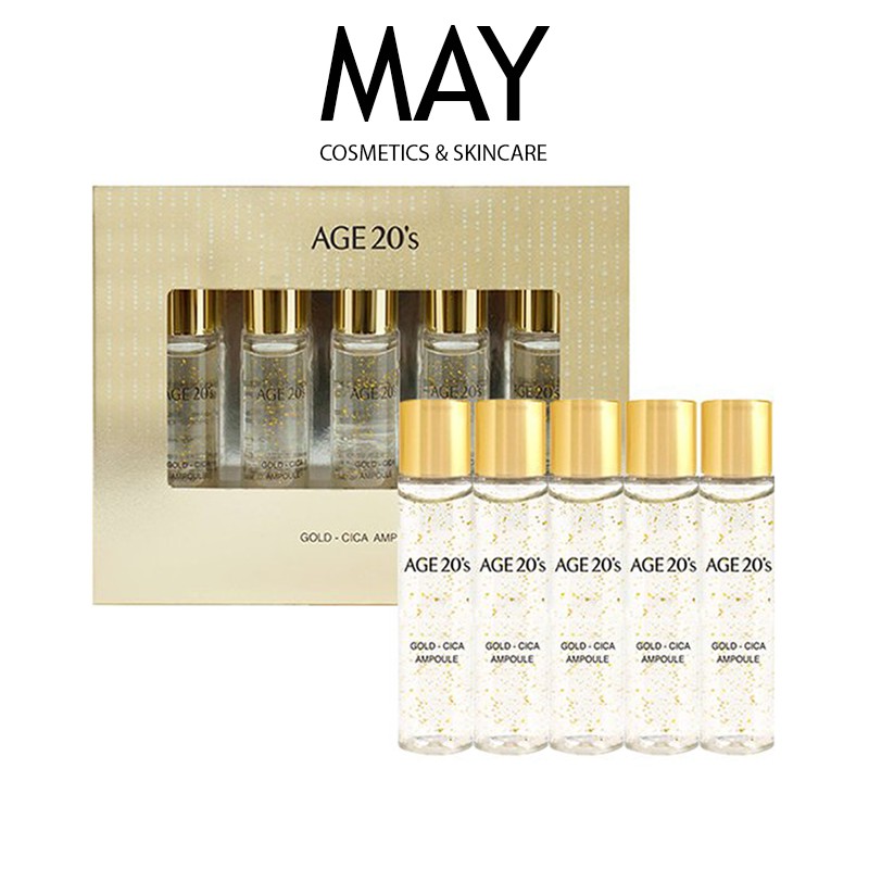 SET SERUM AGE20'S Chống Lão Hóa, Dưỡng Trắng, Giảm Mụn Gold - Cica Ampoule (SET 5EA) 10ml x 5c - CAM KẾT CHÍNH HÃNG