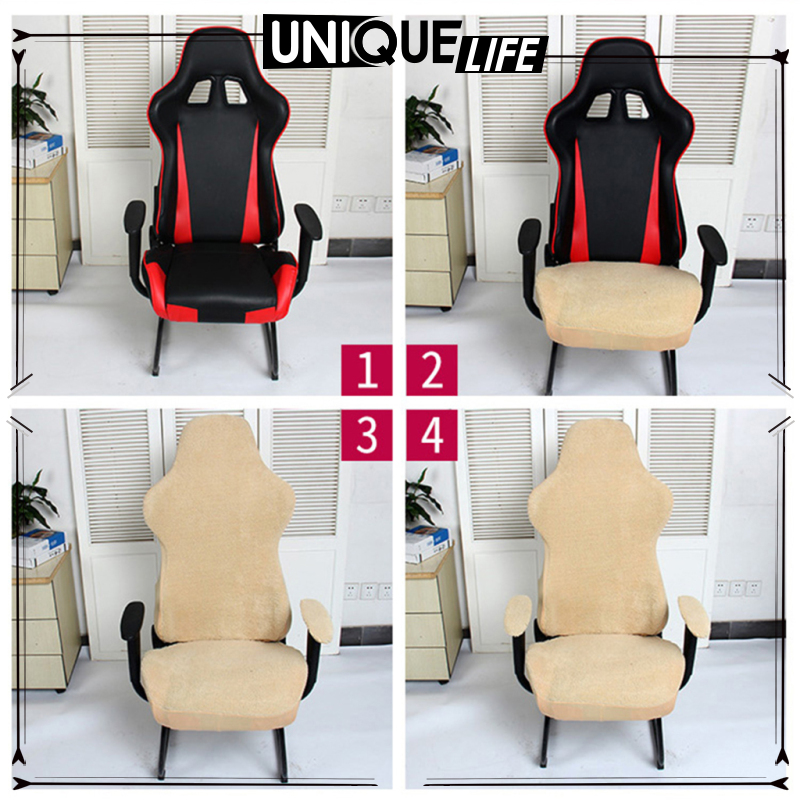 [Niuniu appliances]Gray Office Computer Elastic Swivel Seat Gaming Chair Slipcover