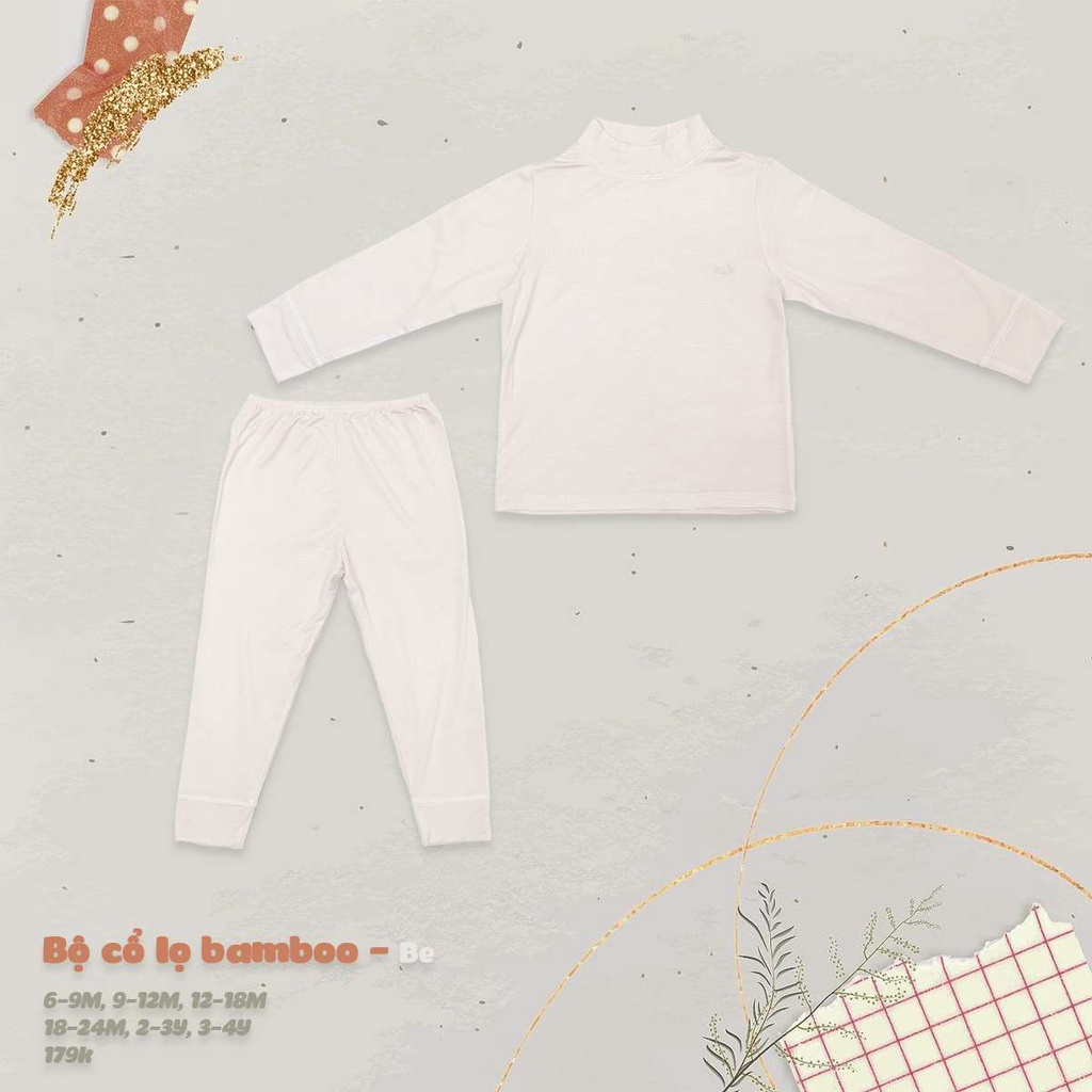 Bộ quần áo dài tay thu đông kẻ naturewear bamboo cotton,thoải mái vận động