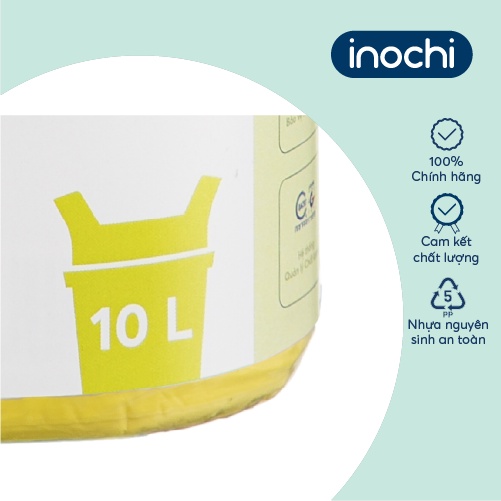 Túi rác tiện dụng Inochi - Soji 10L x 35 túi (Size S) Hương Chanh có quai cầm