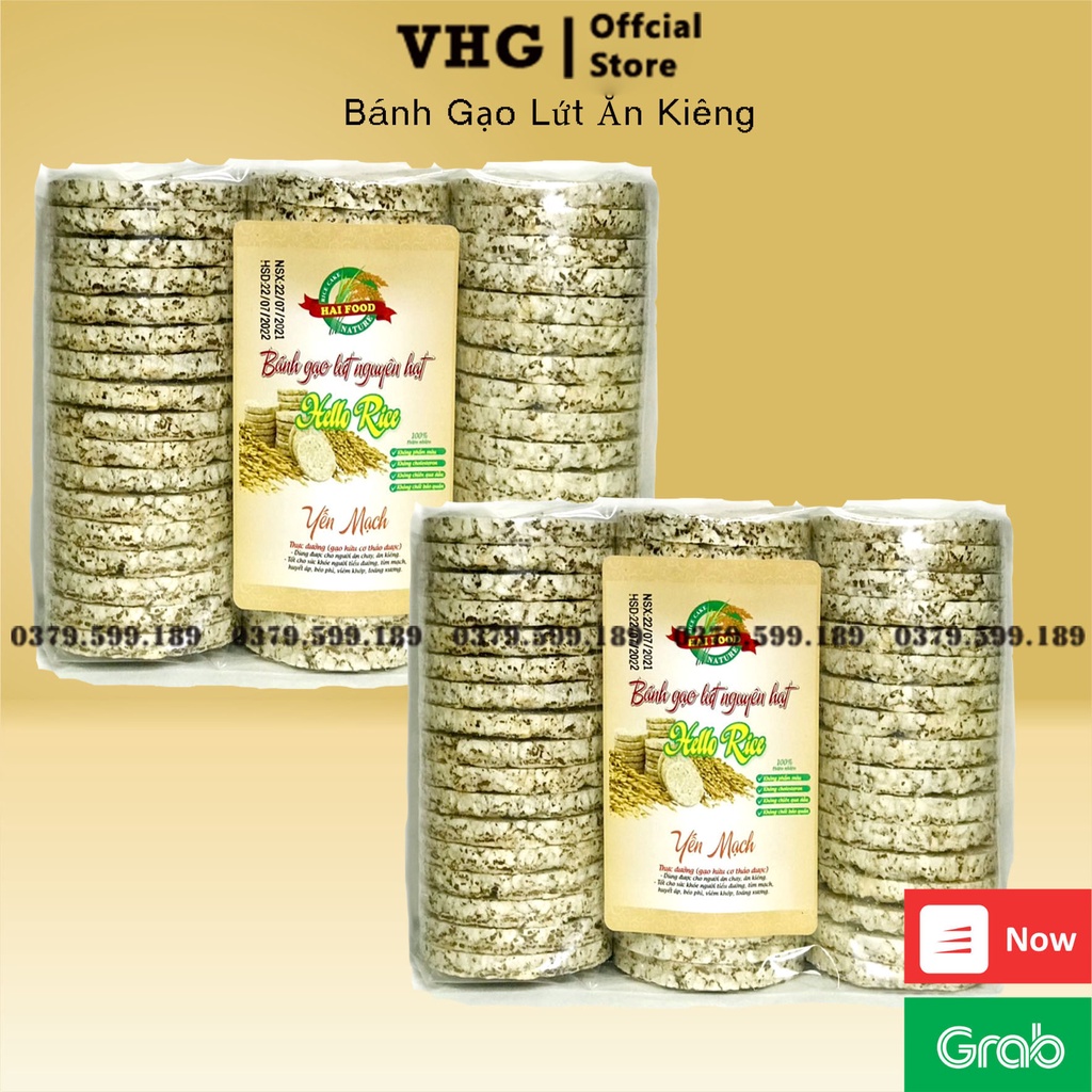 Combo 2 Bánh gạo lức ăn kiêng Hellorice bánh ăn kiêng , dành cho người tiểu đường, tập gym , giảm cân (mỗi gói 500g)