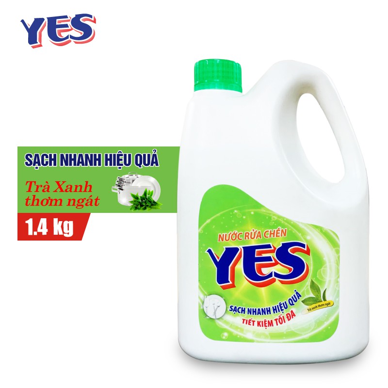 Nước Rửa Chén YES 1.4KG Siêu Sạch Trà Xanh - N2103