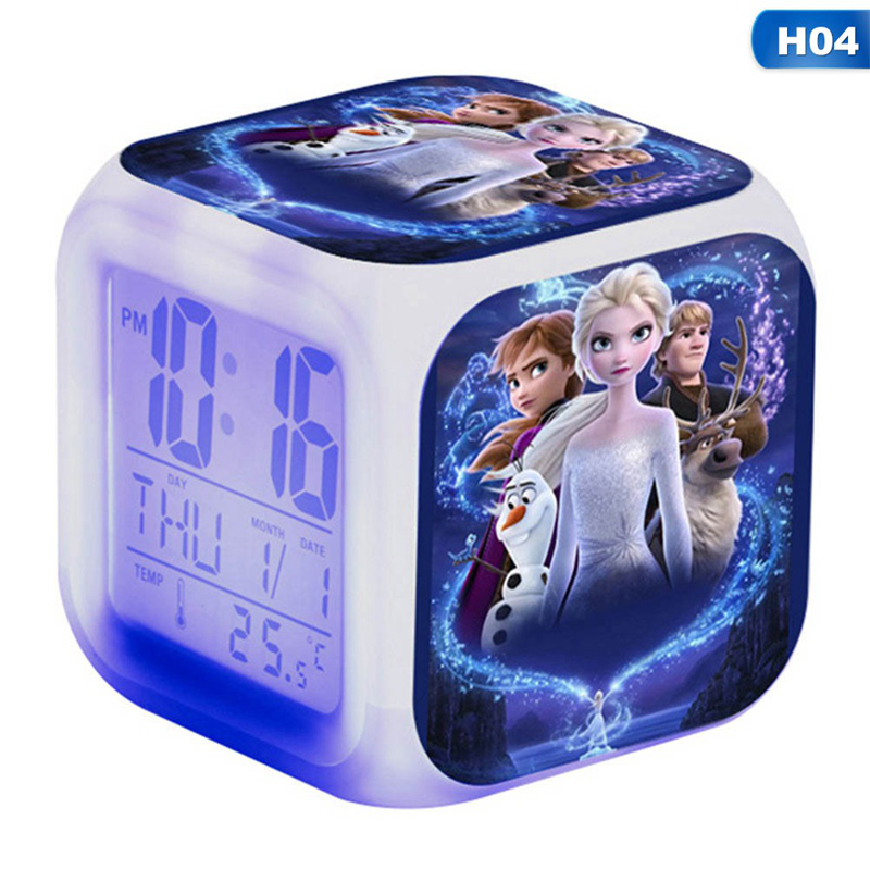 Đồng Hồ Báo Thức Hình Vuông In Hình Frozen 2 Nhiều Màu Sắc