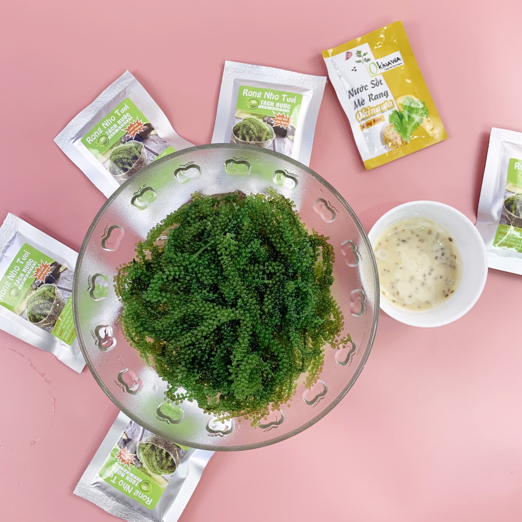 105g Rong Nho Tách Nước nở ra, Ăn ngon hơn với sốt mè rang Okinawa (1 gói)
