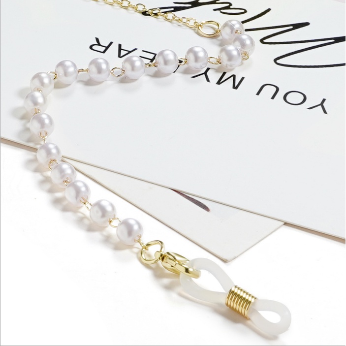 Dây đeo mắt kính chống trượt đính ngọc trai giả thời trang