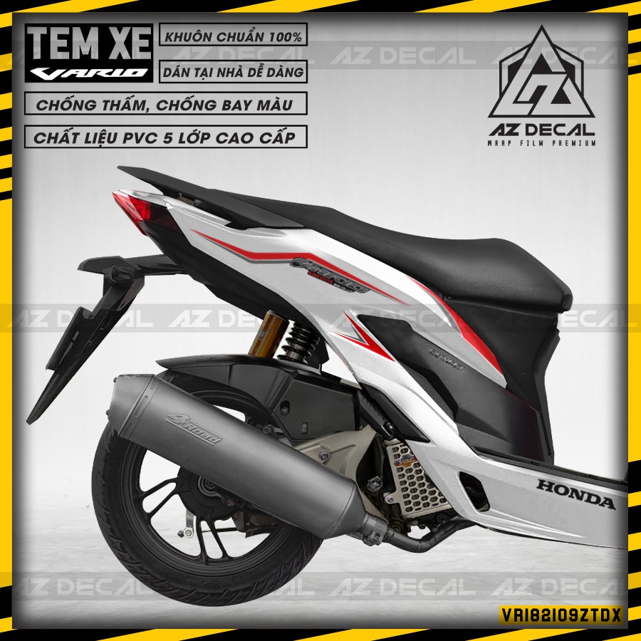 Tem Dán Xe Honda Vario Tem Chỉ | VR182109ZT | Chất Liệu Decal PVC Cắt Khuôn Sẵn, Chống Thấm Nước