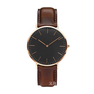 Đồng hồ thời trang dây da unisex (nam-nữ)  Geneva PKHRGE068 - mặt đen