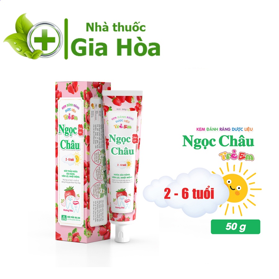 Kem đánh răng dược liệu Ngọc Châu trẻ em (dành cho bé từ 2 - 6 tuổi) - Dược phẩm Hoa Linh