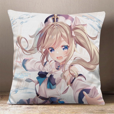 (nhiều mẫu) Gối IN HÌNH Barbara Genshin Impact game chibi gồm cả vỏ và ruột êm ái chất đẹp