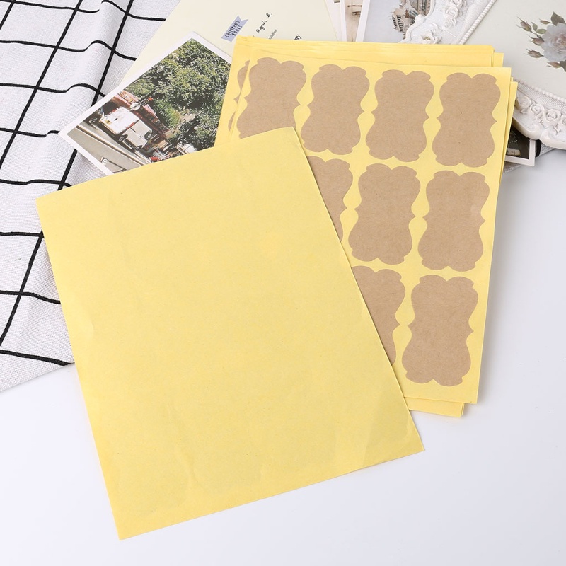 Set 120 Nhãn Dán Giấy Kraft Trang Trí Quà Tặng Phong Cách Vintage