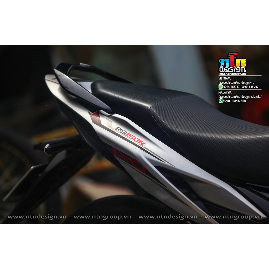 Tem Rời Dán Xe Winner X Mẫu Chữ RS 150R Đỏ Bạc Đen Cực Đẹp, Hàng 3 Lớp Chất Lượng Cao .Team Decal