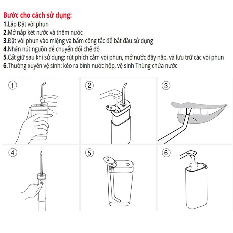 Máy Tăm Nước Mini Xiaomi Enpuly ML6 Không Dây  Sạc Pin 1100mah Bình Chứa Nước 130ml Dùng Chăm Sóc Răng Miệng