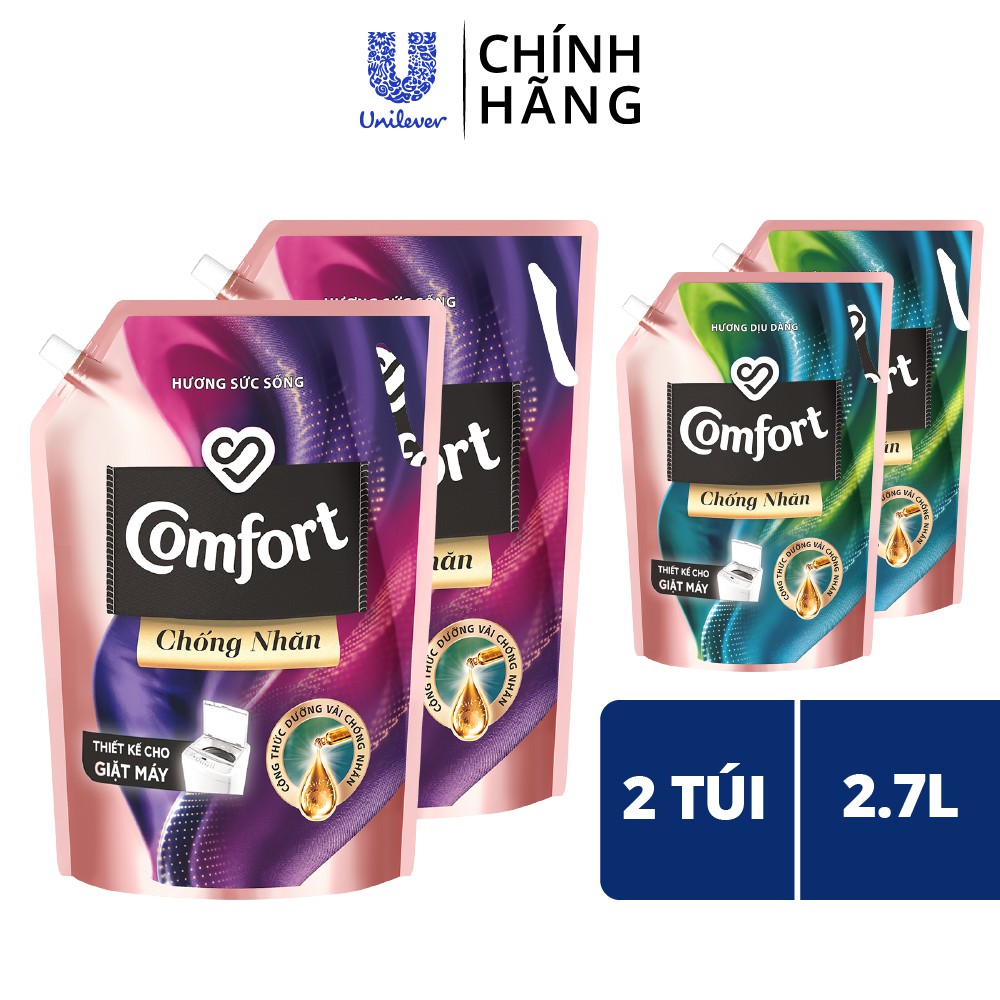 Combo 2 Túi Nước Xả Vải Comfort Chống Nhăn 2.7L/túi