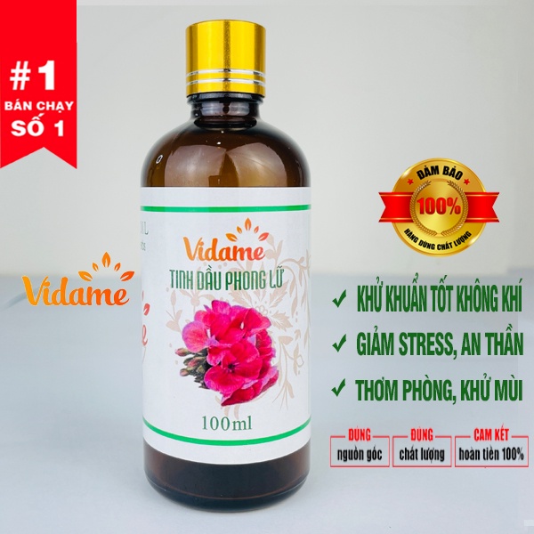 [TRỢ GIÁ] 100ML Tinh Dầu Phong Lữ Nguyên Chất VIDAME có kiểm định COA, hương hoa sang trọng, đẳng cấp, xông thơm phòng