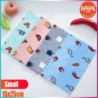 Khăn lau đa năng -Khăn lau bếp hình họa tiết siêu mềm, siêu thấm hút lau bếp, lau chén đĩa, lau bàn ghế tiện lợi Sale