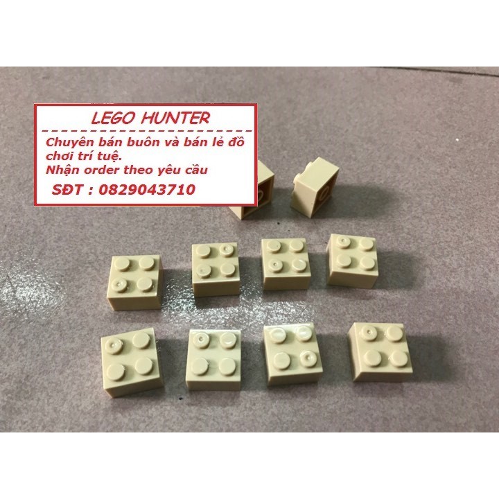 Gạch lẻ Lego Moc : 10 pcs Brick 2 x 2 ( vàng cát )