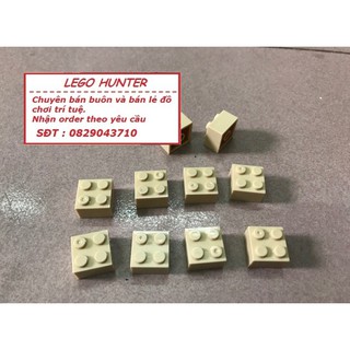 Gạch lẻ Lego Moc : 10 pcs Brick 2 x 2 ( vàng cát )