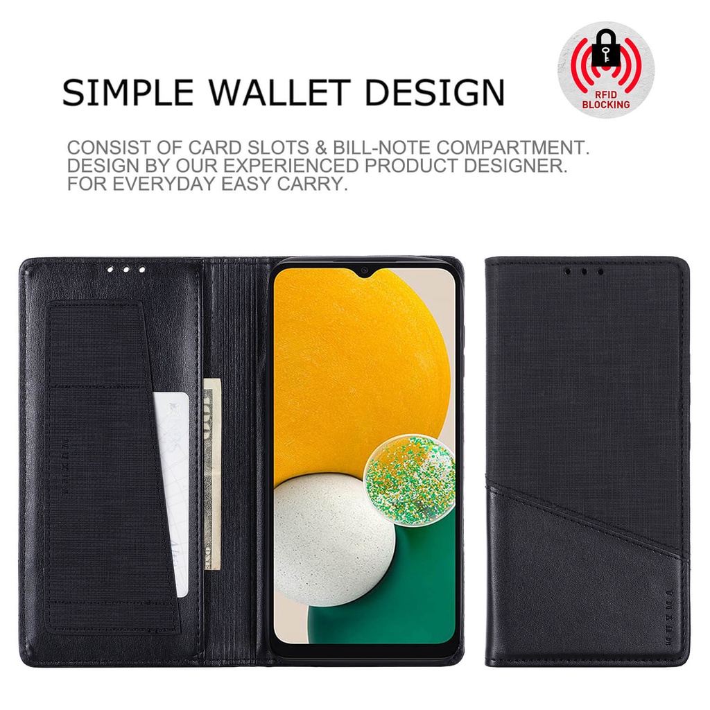 Cho Samsung Galaxy Note20 Note10 Note10+ Note 9 20 Ultra 10 Lite 10+ 10 Pro Plus Ốp Điện Thoại Da PU Phối Vải Nắp Gập Từ Tính