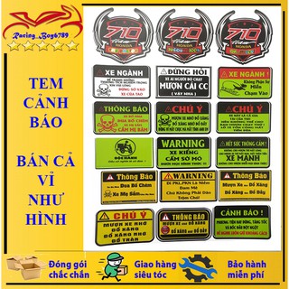 Tem Sticker đề can Cảnh báo