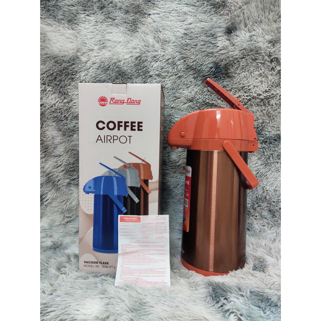 Phích Giữ Nhiệt,Pha Trà,Pha Cafe Tự Bơm Cao Cấp 2000ml RD 2045 ST1.E Rạng Đông