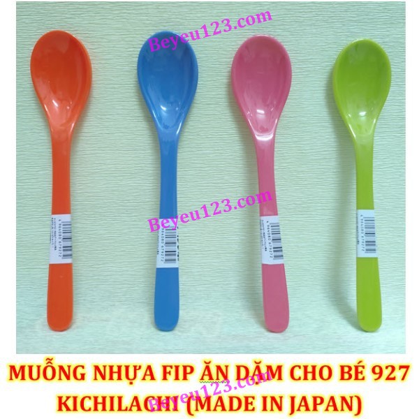 Thìa 927 - 1 Muỗng nhựa Fip ăn dặm cho Bé Kichilachi (Made in Japan) - Size Trung