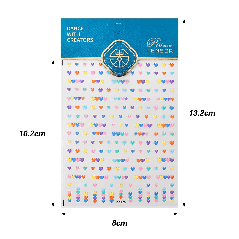 Miếng Dán Móng Tay Dập Nổi Họa Tiết Nhiều Màu Sắc