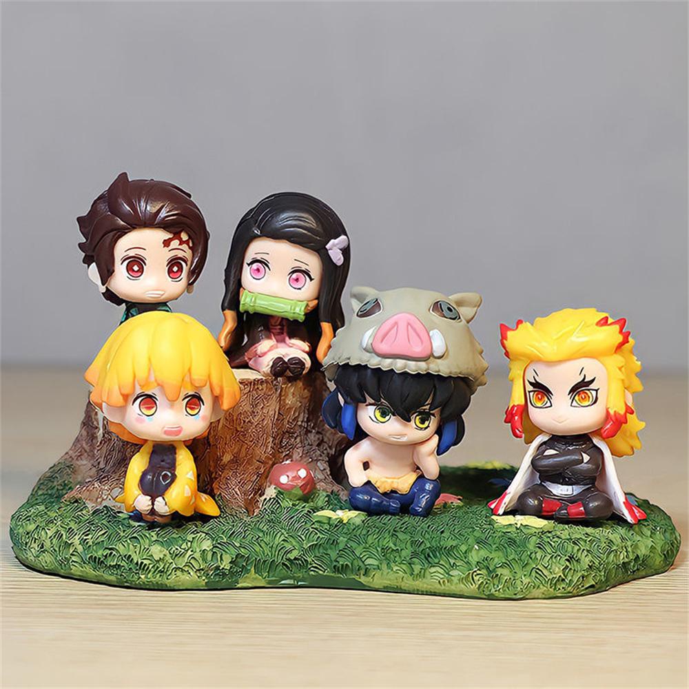 Set 5 Mô Hình Nhân Vật Phim Hoạt Hình Demon Slayer