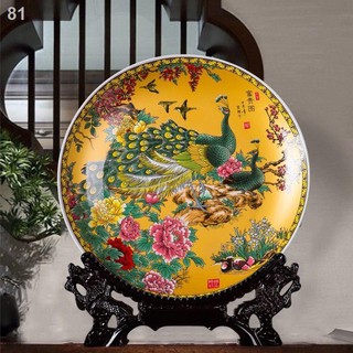  Đĩa gốm sứ Jingdezhen trang trí phòng khách Lối vào tủ tivi kiểu Trung Quốc Tủ rượu Đồ nội thất và đồ thủ công trong nhà 