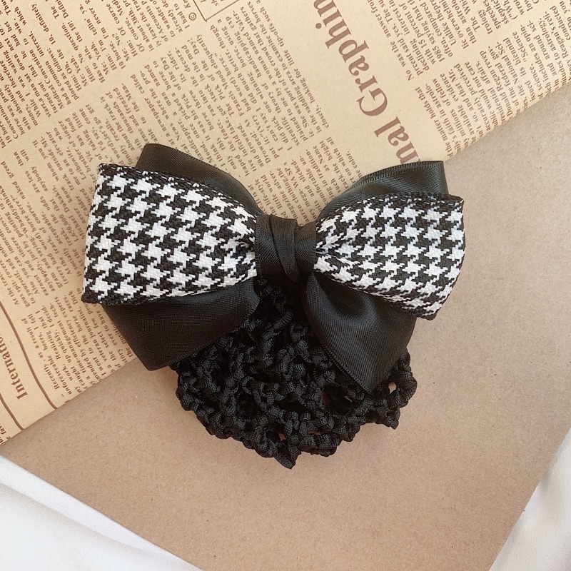 Búi tóc lưới công sở hoạ tiết caro hàng thiết kế L5