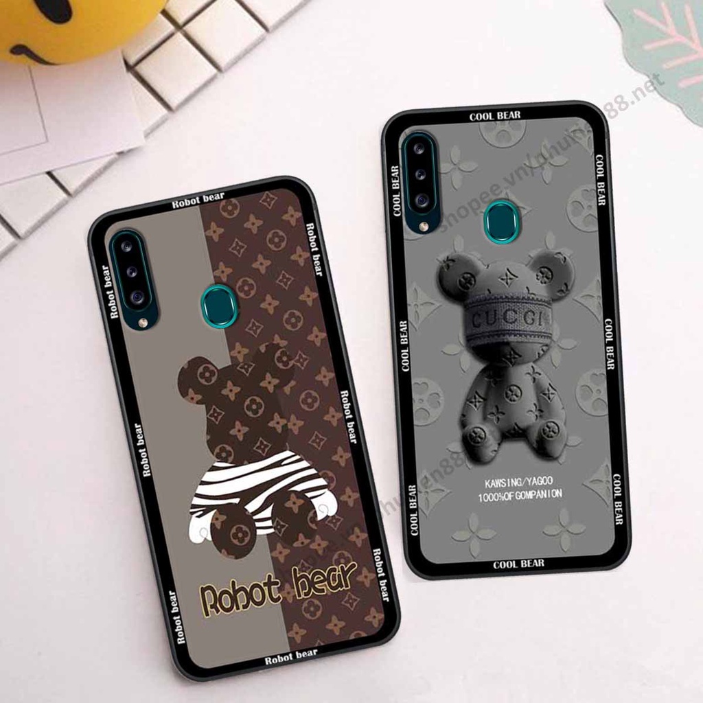 Ốp Samsung A20s bear, k@ws thương hiệu phong cách ốp lưng thời trang cao cấp