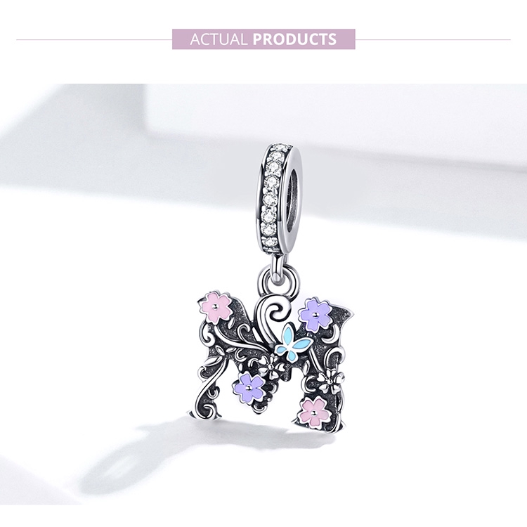 Bamoer Vòng Tay bạc 925 Mặt Hình Chữ M Phong Cách Cổ Điển SCC1274