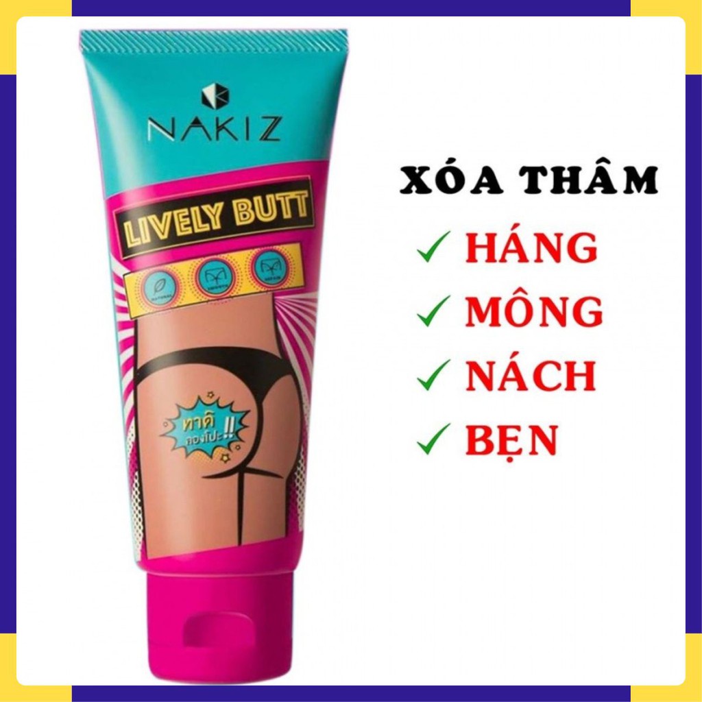 lô hàng nhanh NAKIZ LIVELY BUTT 〡 Kem thoa thâm, mụn Mông, Bẹn, Nách, Lưng, Nhũ hoa, Cùi chỏ, Đầu gối ツⓑ | BigBuy360 - bigbuy360.vn