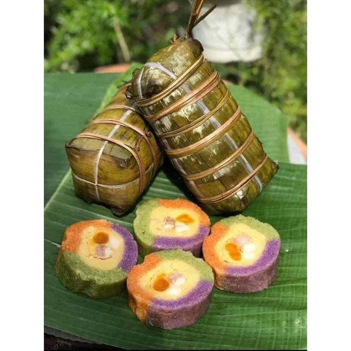 BÁNH TÉT TRÀ CUÔN 3 MÀU