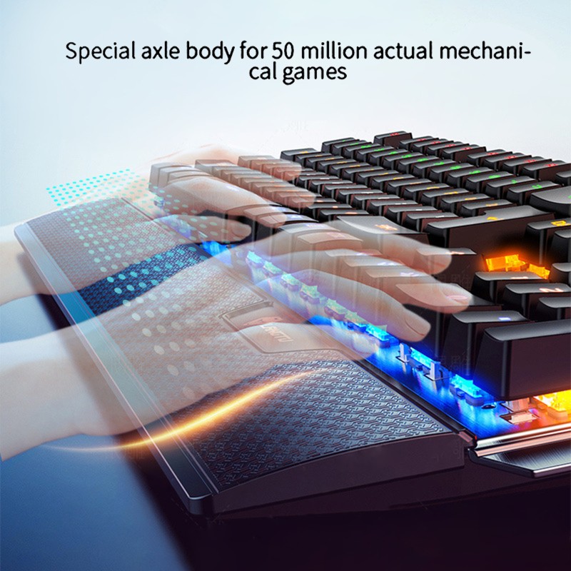 Bàn Phím Chơi Game Wili 104keys Usb 7 Màu Rgb Bằng Hợp Kim Nhôm Kèm Giá Đỡ Điện Thoại