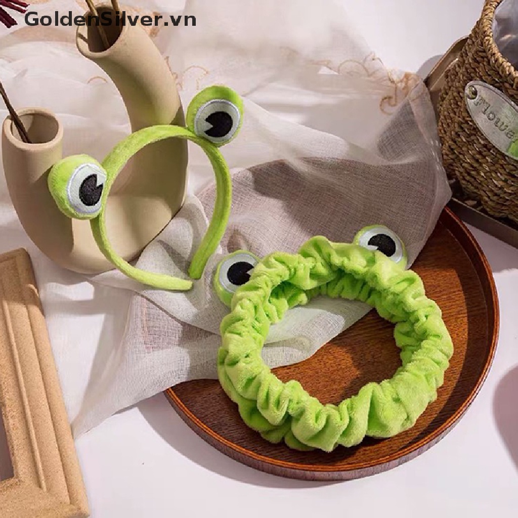 1 Băng Đô Trang Điểm Bản Rộng Co Giãn Hình Ếch Vui Nhộn Dễ Thương