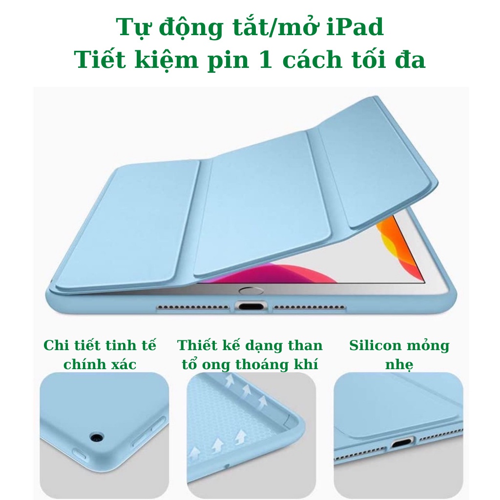 Ốp ipad Silicon 3 Mảnh Chất Đẹp ốp ipad Air 2/Air 1/Pro 10.5/Air 3/10.2 gen 7/8/Gen 5/6